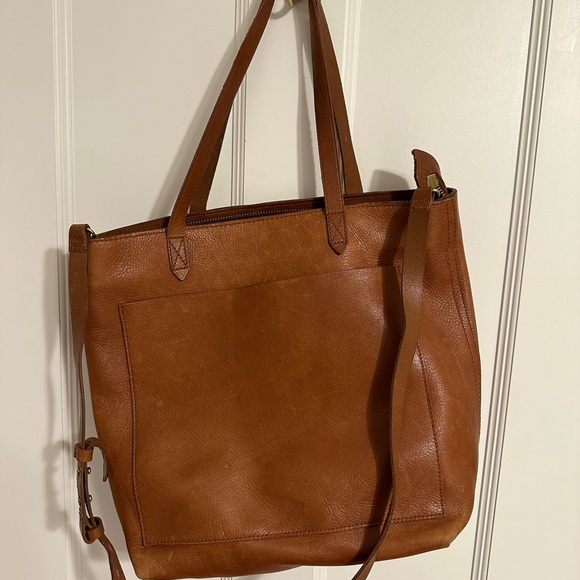 Madewell Cognac Leather Tote Bag - Picture 1 of 6